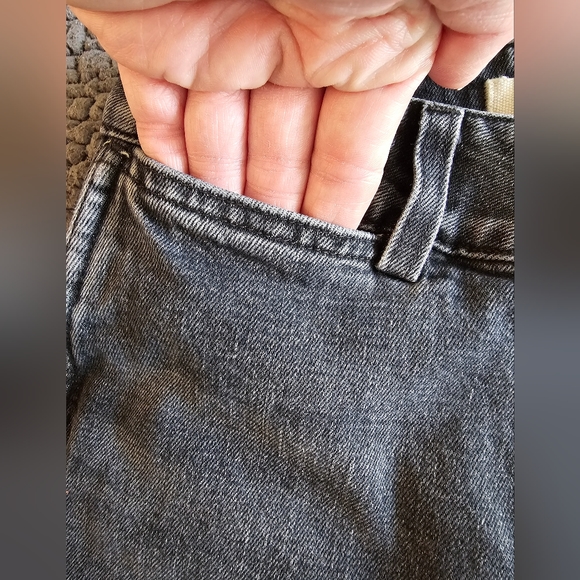 AMO Button Front Audrey w/Snaps Slim Straight Jeans Black Gray Vixen, size 24 - Picture 8 of 10